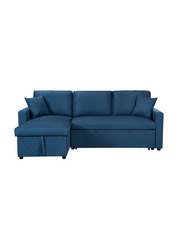 Karnak Diwan Sofa Cum Bed With Cushions L-Shaped Storage Space, Blue