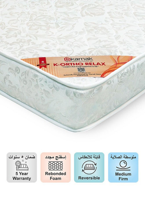 Karnak K-Ortho Relax Medium Firm Feel Medical Mattress, USA Queen/UK King, Multicolour