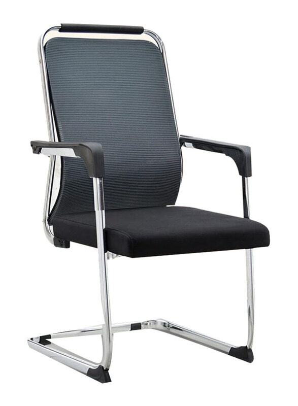 

Karnak Executive Best Mesh Visitor Chair with Steel Frame and Faux Leather on Armrest, Grey