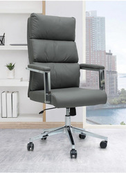 Karnak Executive Ergonomic Design Adjustable Height Leather Chair with Extra Soft Cushions & Armrests, Black