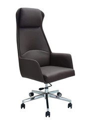 Karnak High Back Adjustable Height PU Leather 360° Swivel Desk Chair, Black