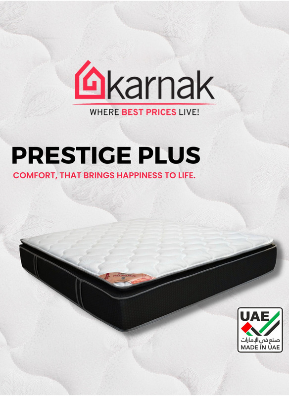 Karnak Prestige Pocketed Pillow Top Spring Mattress, HC Single, Multicolour