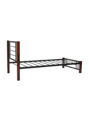 Karnak Wooden And Steel Durable Single Bed, Wenge