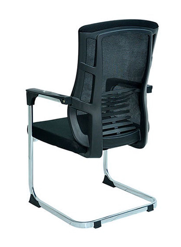 Karnak Modern Design Mesh Visitor Chair with Steel Metal Frame, Black