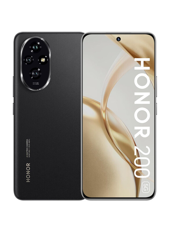 

Honor 200 256GB Black, 12GB RAM, 5G, Dual Sim Smartphone, Middle East Version