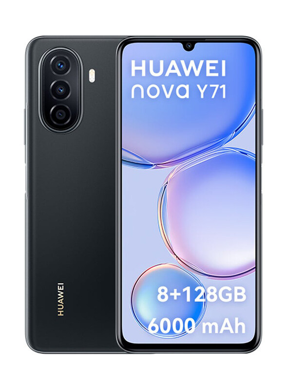 

Huawei nova Y71 128GB Black, 8GB RAM, 4G, Dual Sim Smartphone, Middle East Version