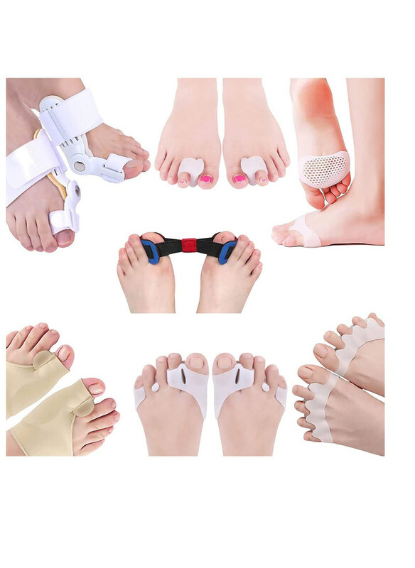 

Generic Bunion Pad Protection Thumb Big Toe Support Separation Braces, 7 Piece, White