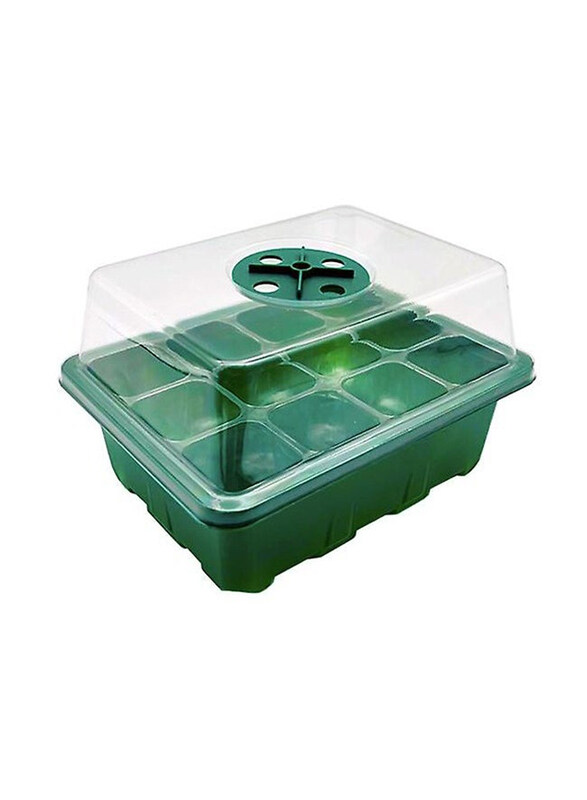 

Vsell24 Seed Germination Kit with LED-Lit Humidity Dome, Drainage Tray and 6-Cell Plant Starter Tray, Green