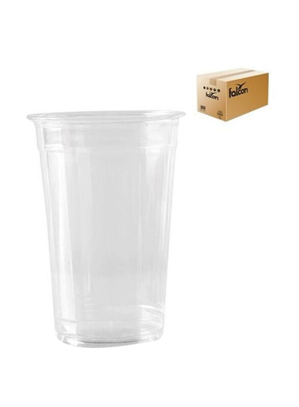 

Generic 16oz 1000-Piece Disposable Plastic PET Cup With Lid 500CC, Clear
