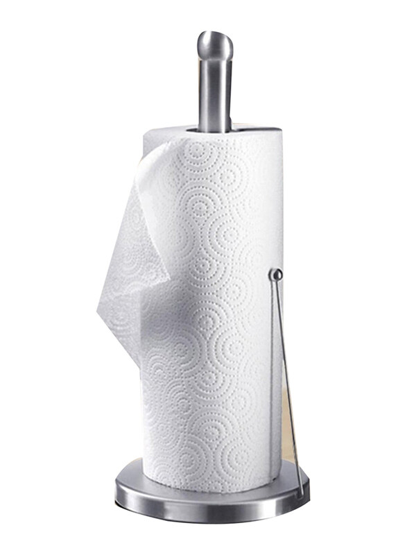 

Vsell24 Stainless Steel Paper Towel Holder with Weighted Base, Silver