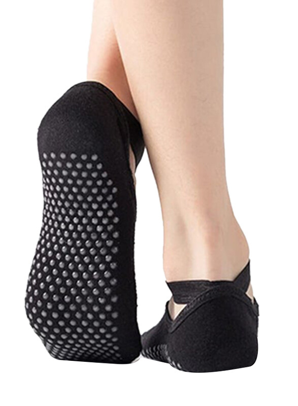 

As Seen On Tv Woman Non Slip Anti Skid Sticky Silicone Grips Socks, Cotton, Free Size, Black