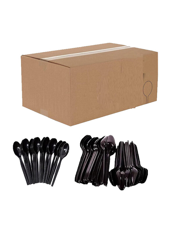 

Vsell24 1000-Piece Every Day Use Disposable Plastic Table Spoons, Black