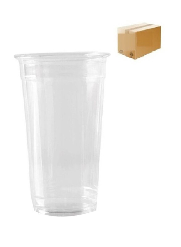 

Generic 14oz 1000-Piece 400cc Disposable Plastic PET Cold Drinks Cup With Lid, Clear