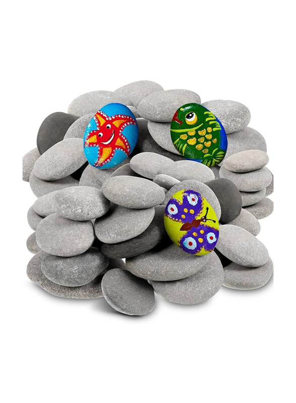 

Vsell24 Premium Painting Rocks for Creative Art, DIY Projects, Garden Decor, Kids' Crafts, 7-15cm, Grey
