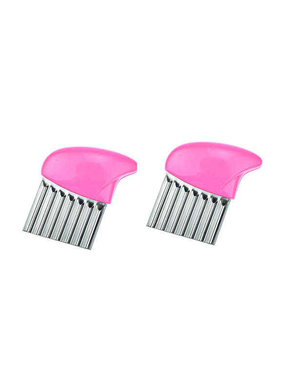 

Generic 2-Piece Stainless Steel Crinkle Cut Wavy Chopper, Pink