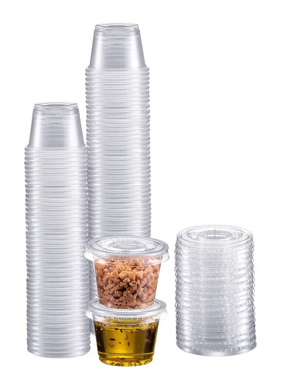 

Generic Disposable Portion Souffle Container Cups with Lid, 25-1500Pc, 2oz, Clear
