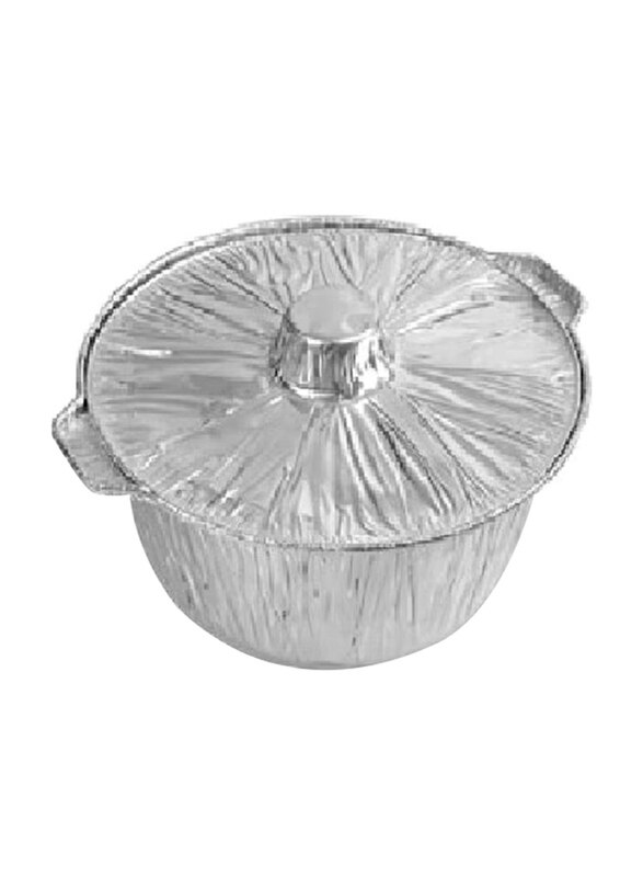 

Generic Aluminum Silver Pot Food Container with Lid, 26cm, Silver