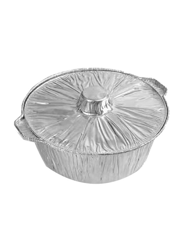 

Generic Aluminum Pot Food Container with Lid, Silver