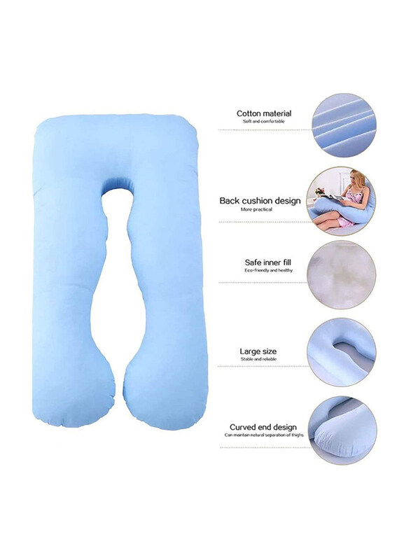 

Generic U-Shaped Multifunctional Pregnancy Pillow, Blue