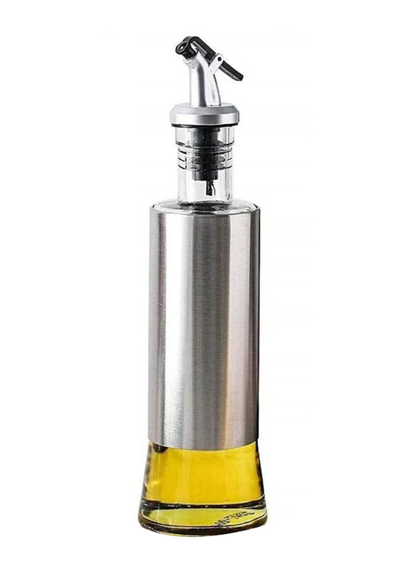 

As Seen On Tv 300ml Leak Proof Stainless Steel Covered Glass Bottle Dispenser, Silver/Clear
