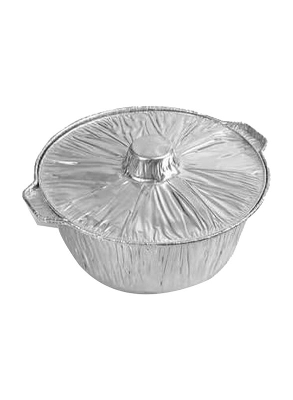 

Generic Aluminum Pot Food Container with Lid, Silver