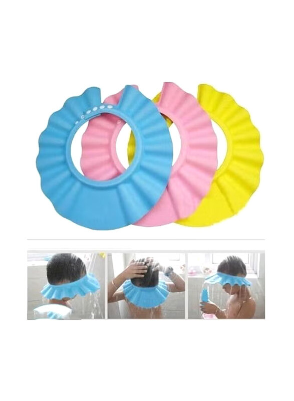 

As Seen On Tv 3-Piece Baby Ear Protection Shower Caps Set for Kids, Multicolour