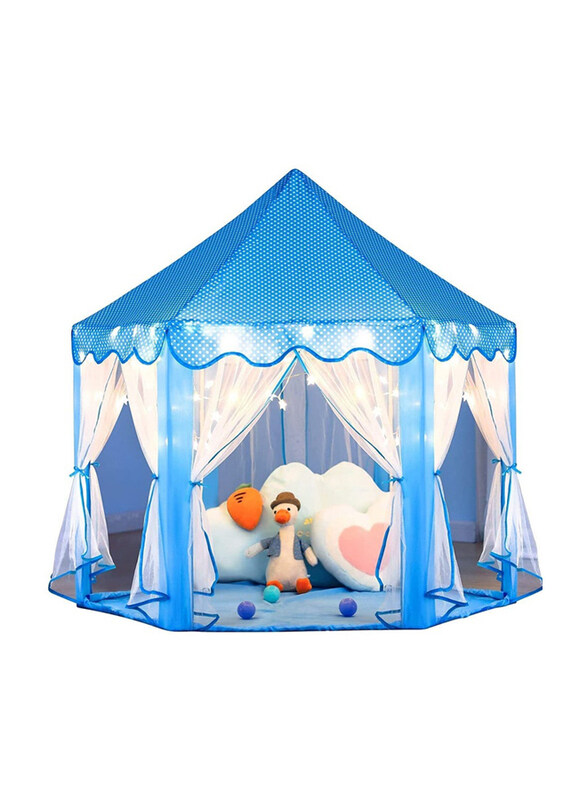 

As Seen On Tv Indoor and Outdoor Princess Castle Adventures Hexagonal Kids Play Tent, Ages 3+, Blue