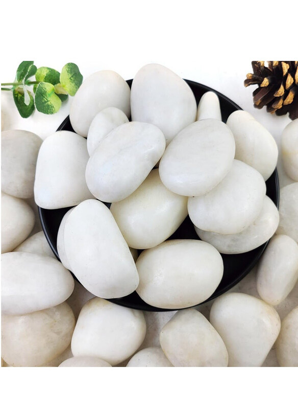 

Vsell24 Extra Large River Rocks, 3 Kg, White