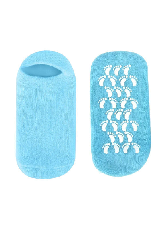 

Generic Moisturizing Gel Silicone Spa Socks Non Slip Heel with Essential Oils and Vitamins Repair Cracked, Blue
