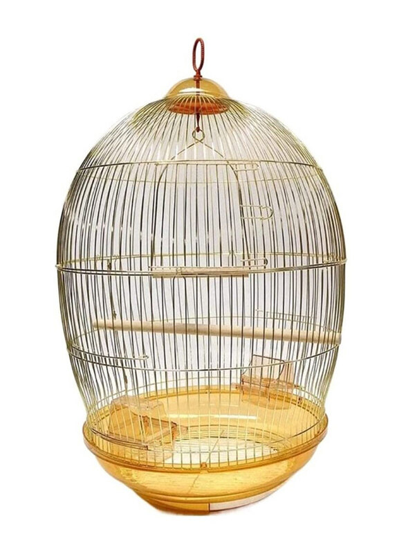 

Vsell24 Golden Luxury Hanging Bird Cage, Multicolour