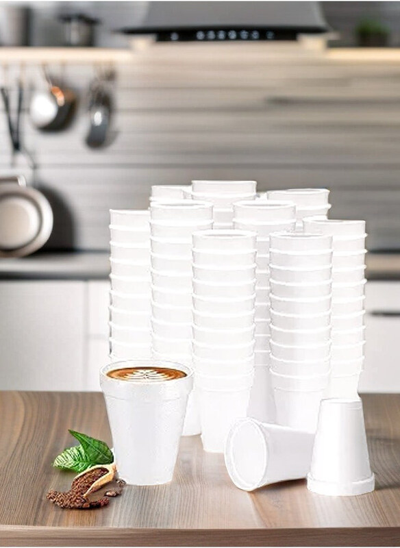 

Vsell24 4oz 50-Piece Foam Disposable Hot & Cold Beverages Cup Set, White