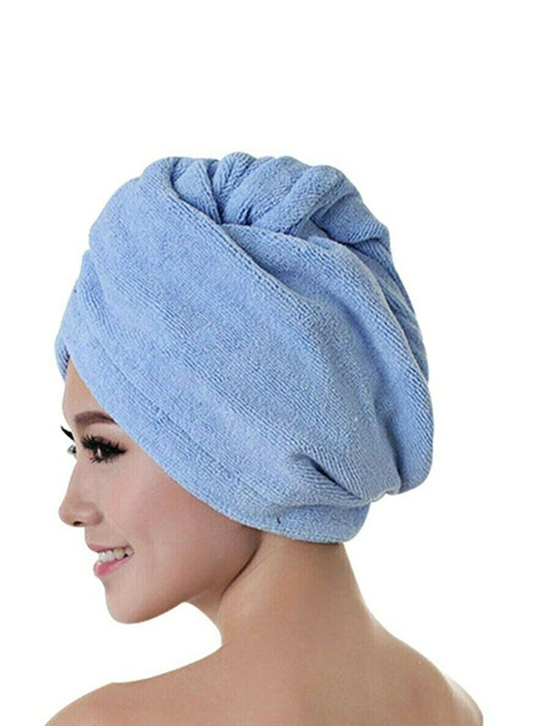 

As Seen On TV Soft Absorbent Cotton Hair-Drying Wrap Towel, Blue