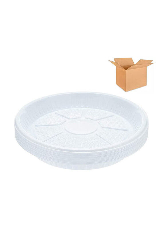 

Generic 26cm Camping Disposable Plastic Plates, 500 Pieces, White