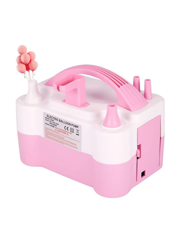 

Generic Versatile Portable Dual Nozzle Electric Balloon Pump, Pink/White