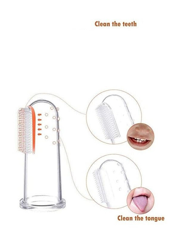 

Vsell24 Fingertip Baby Silicone Toothbrush with Soft Bristles, Clear