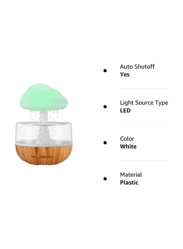 

Vsell24 Ultrasonic Cool Mist Rain Cloud Humidifier with LED Night Light & Auto Shut-off, Multicolour