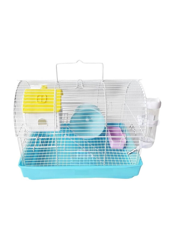 

Vsell24 Two Stage Small Animal Cages with Toys for Hamster, Multicolour