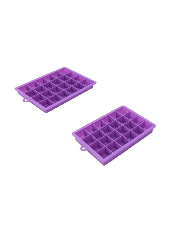 

Generic 2-Piece Silicone Ice Cube Trays with 24 Cavities, Featuring Easy Release Molds, Purple