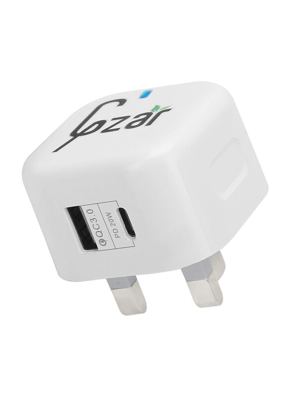 

Gzar Quick Charge PD 20W Wall Charger with 3.0 USB + Type C PD3.0 Dual Port, White