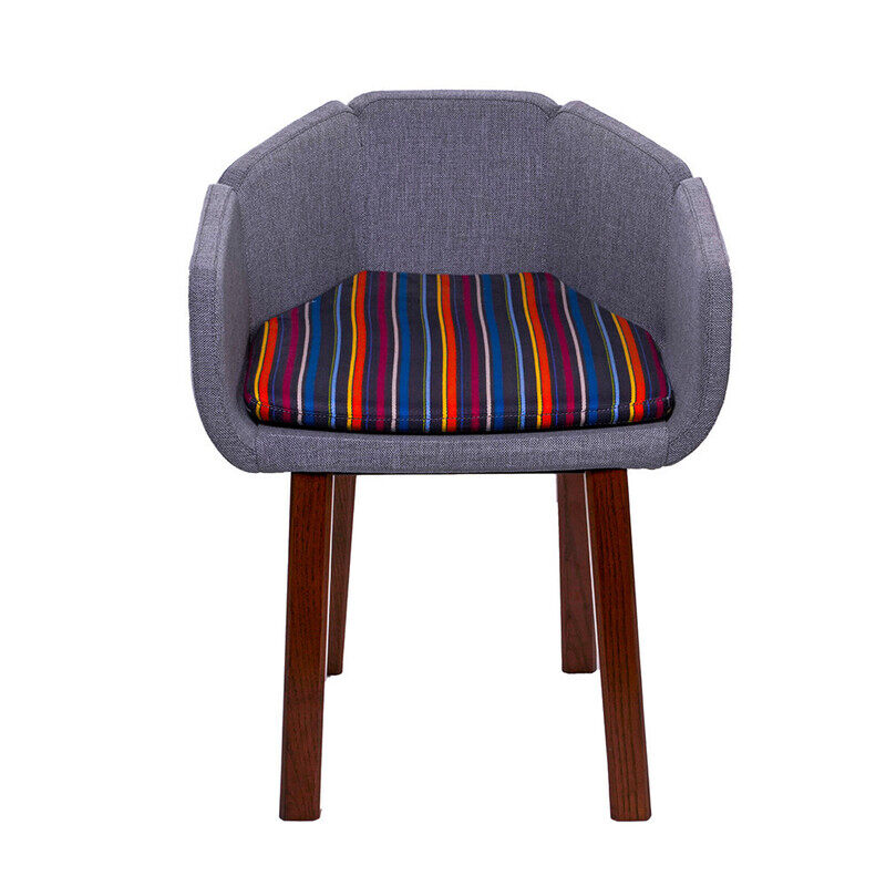 

Exoticchair CHAIR WOODEN PETAL GREY & COLOURFUL SEAT SMPL-C