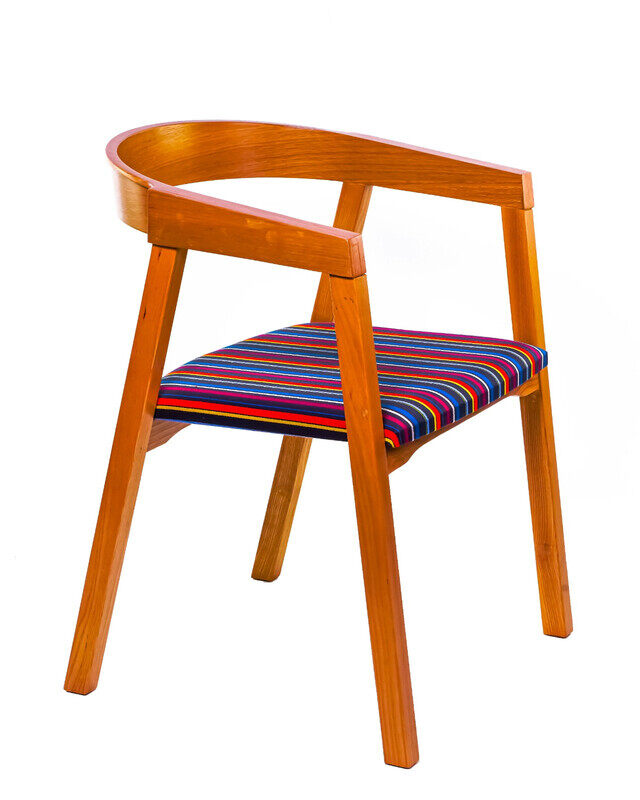 

Exoticchair CHAIR WOODEN COLOURFUL STRIPE CUSHION