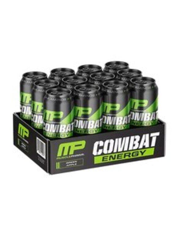 

Musclepharm Combat Energy Drink, 12 x 473ml, Green Apple