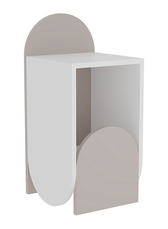 

Decortie Nun Nightstand, White/Light Mocha