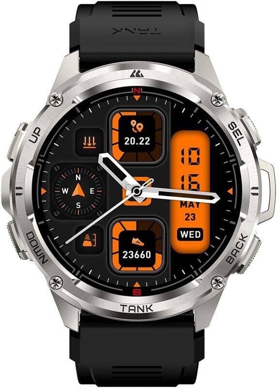 

Kospet Tank T3 Ultra Smartwatch (Silver) - 1.43" Amoled Display, GPS, Bluetooth Calling, 10 Day Battery Life, 5ATM Water resistant, 130+ Sports Modes,