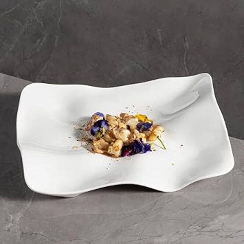 

MAAC Home Modern Muse: Rectangular White Plate Elegant Durable and Classic design Perfect for Family Everyday Use, and Family Get- Together, Restaura