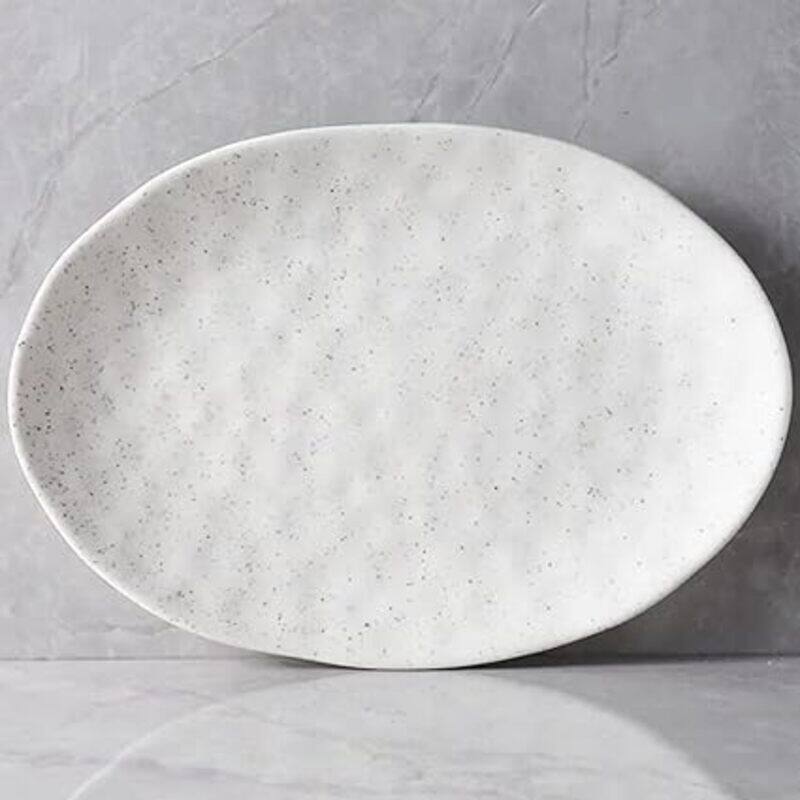 

MAAC Home Bright White Oval Holiday Plate Elegant Durable and Classic design Perfect for Family Everyday Use, and Family Get- Together, Restaurant, B