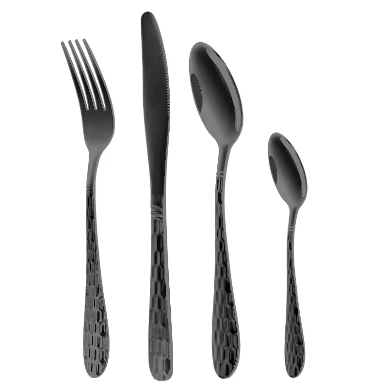 

MAAC Home Chic Black Cutlery Set for Stylish Homes Set of 32 Luxurious Elegant Durable and Classic Premium Design Cutlery Set Perfect for everyday use