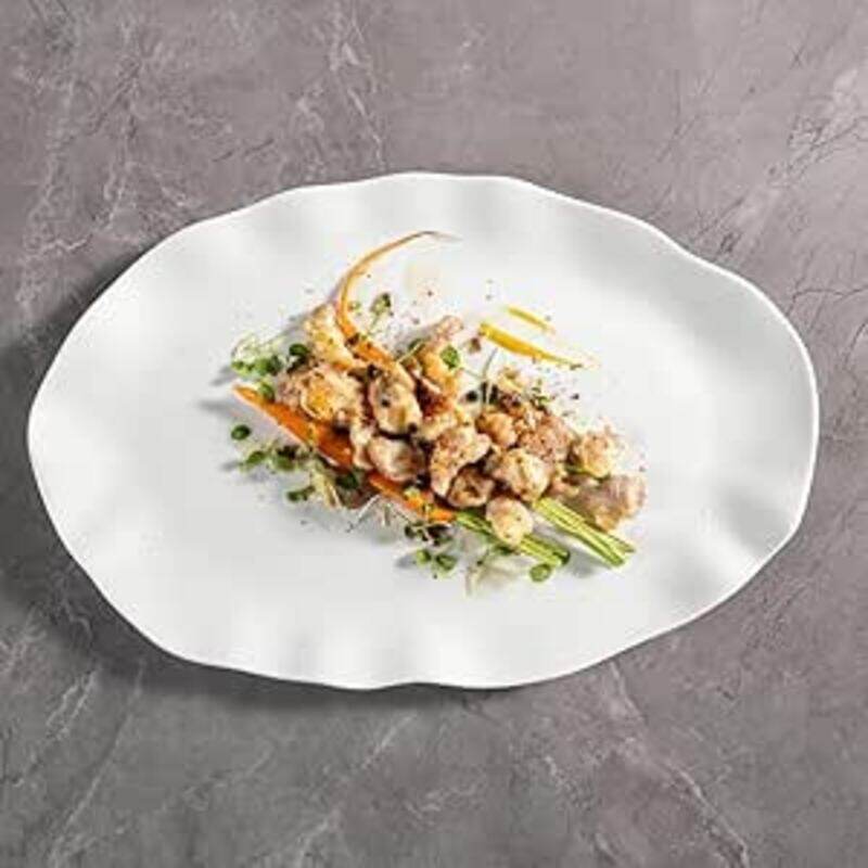 

MAAC Home Streamlined White Oblong Platter Elegant Durable and Classic design Perfect for Family Everyday Use, and Family Get- Together, Restaurant,
