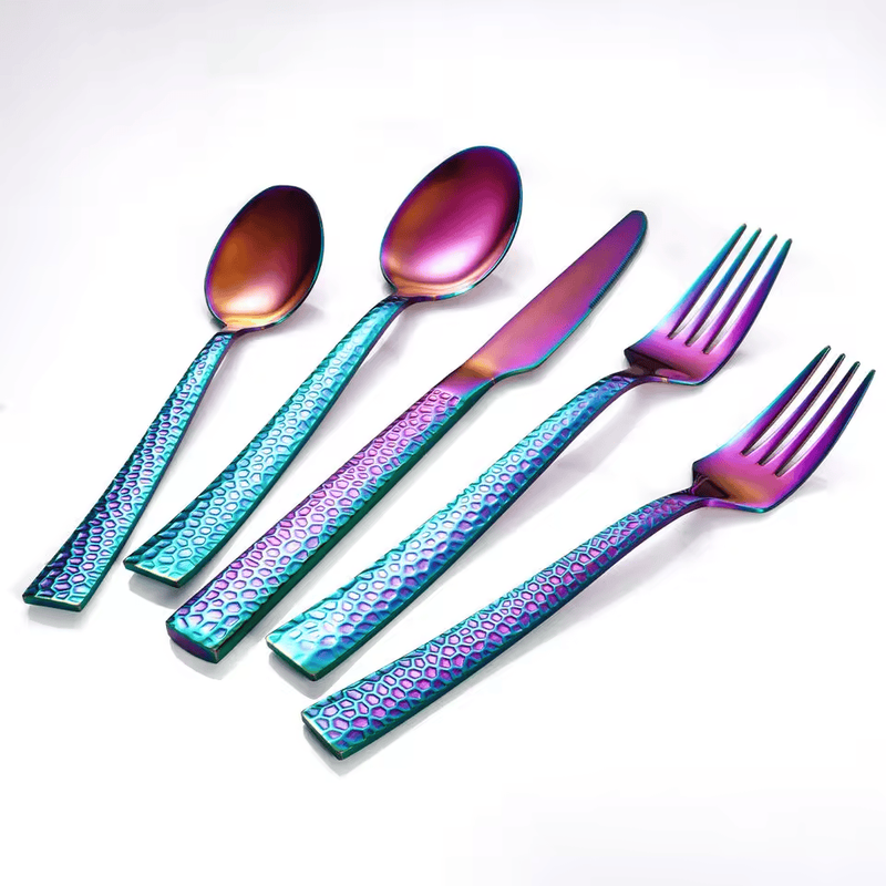 

MAAC Home Bright Rainbow Color Cutlery for Summer Parties Set of 20 Luxurious Elegant Durable and Classic Premium Design Cutlery Set Perfect for every