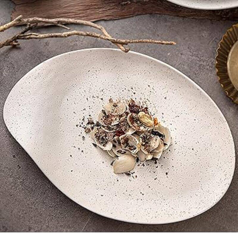 

MAAC Home Speckled rustic white Oval plate Elegant Durable and Classic design Perfect for Family Everyday Use, and Family Get- Together, Restaurant,